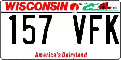 WI license plate 157VFK