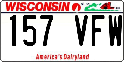 WI license plate 157VFW