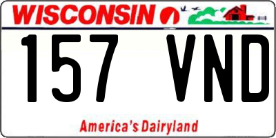 WI license plate 157VND