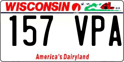 WI license plate 157VPA