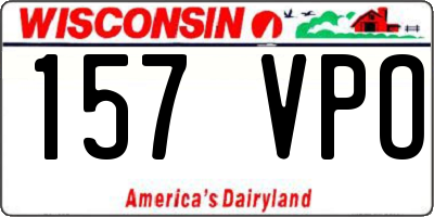 WI license plate 157VPO