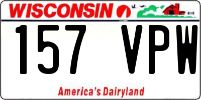 WI license plate 157VPW