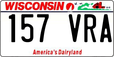 WI license plate 157VRA