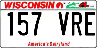 WI license plate 157VRE