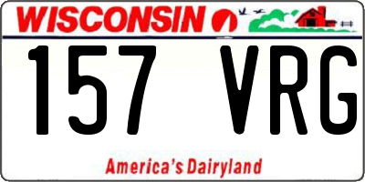 WI license plate 157VRG