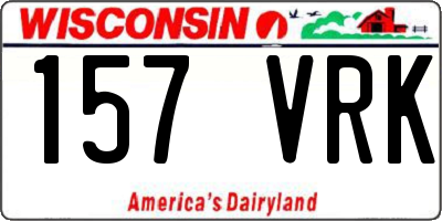 WI license plate 157VRK