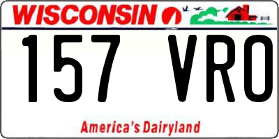 WI license plate 157VRO