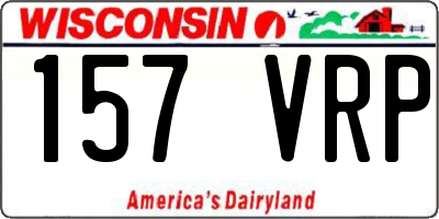 WI license plate 157VRP