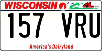 WI license plate 157VRU