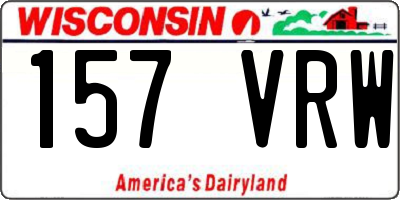 WI license plate 157VRW