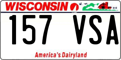 WI license plate 157VSA