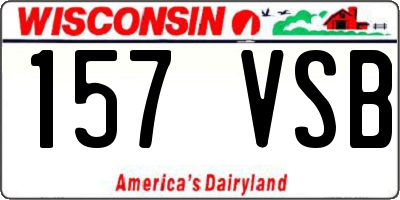 WI license plate 157VSB