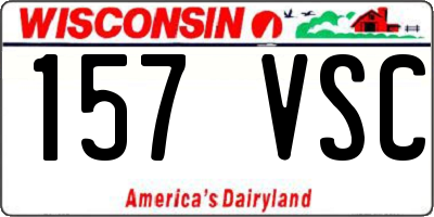 WI license plate 157VSC