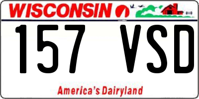 WI license plate 157VSD