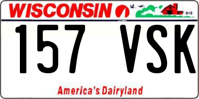 WI license plate 157VSK