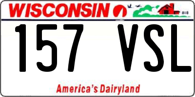 WI license plate 157VSL