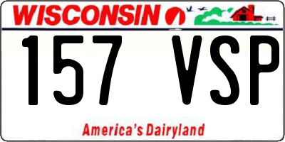 WI license plate 157VSP