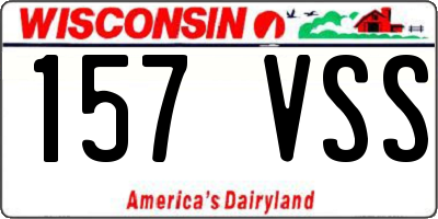 WI license plate 157VSS
