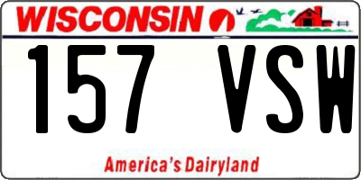 WI license plate 157VSW