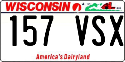 WI license plate 157VSX