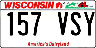 WI license plate 157VSY