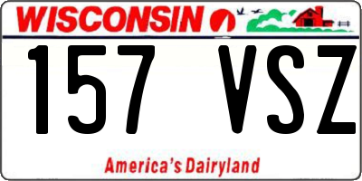 WI license plate 157VSZ