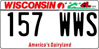 WI license plate 157WWS