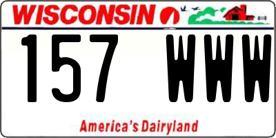 WI license plate 157WWW