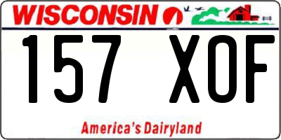 WI license plate 157XOF