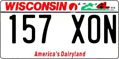WI license plate 157XON