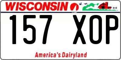 WI license plate 157XOP