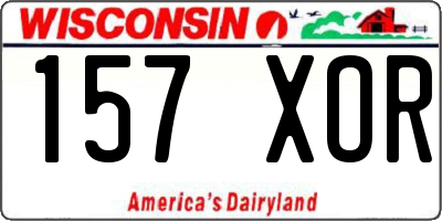 WI license plate 157XOR