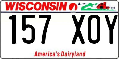 WI license plate 157XOY