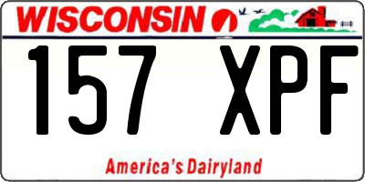 WI license plate 157XPF