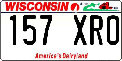 WI license plate 157XRO