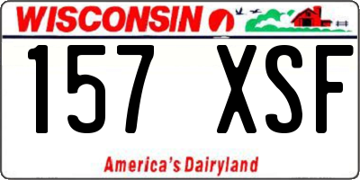 WI license plate 157XSF