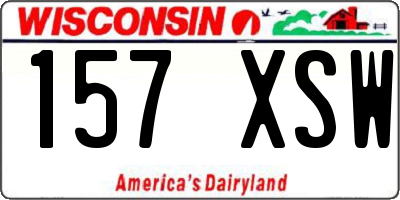 WI license plate 157XSW