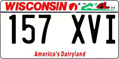 WI license plate 157XVI
