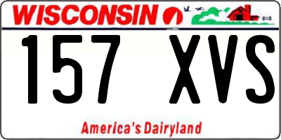 WI license plate 157XVS