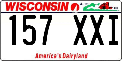 WI license plate 157XXI
