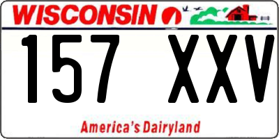 WI license plate 157XXV