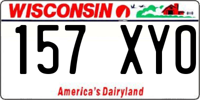 WI license plate 157XYO