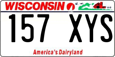 WI license plate 157XYS