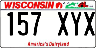 WI license plate 157XYX
