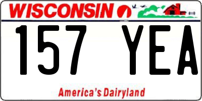 WI license plate 157YEA