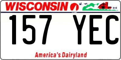 WI license plate 157YEC