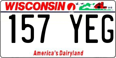 WI license plate 157YEG