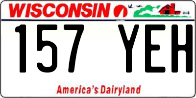 WI license plate 157YEH
