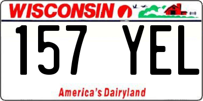 WI license plate 157YEL