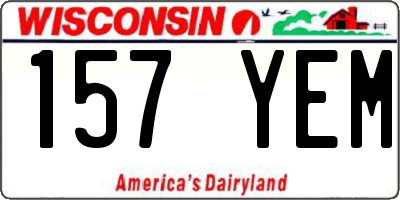 WI license plate 157YEM